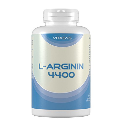 L-Arginin 4400 - 120 L-Arginin Kapseln hochdosiert mit 4400mg L-Arginin HCL pro Tagesdosis - Made in Germany