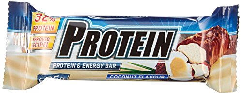 IronMaxx Protein Riegel / Protein Bar 32% Eiweiß / Riegel mit wenig Zucker und Kohlenhydrate / Fördert Muskelaufbau und Muskelerhalt / Leicht bekömmlich / Sport Riegel Kokosnuss / 24x35g (1x840g)