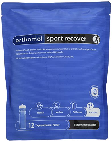 Orthomol Sport Recover - Proteinshake aus Casein & Molkeprotein Pulver - Proteinpulver mit BCAA - Nahrungsergänzungsmittel Regeneration & Muskelaufbau