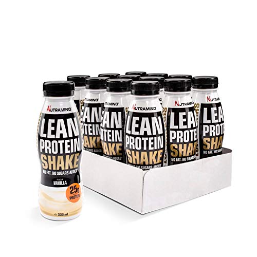 Nutramino Lean Protein Shake (Low sugar, Ready To Drink, 25g Eiweiß, wenig Zucker und Null Fett) Vanilla, 1er Pack (12 x 330ml)